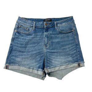 JUDY BLUE Mid Rise Cuffed Hem Denim Jean Shorts Stretch Medium Wash size 1XL